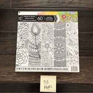 Craft Smith Colouring Paper Pad Adult Coloring Book 12x12 Garden Dreams READ
